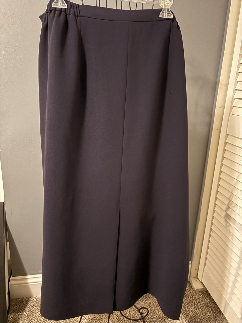 Classic Navy Maxi Skirt - Women's Elegant A-Line